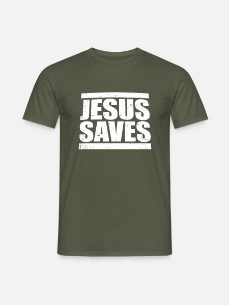Jesus Saves Glaube Christliche Liebe Gott Religion - Männer T-Shirt - Militärgrün