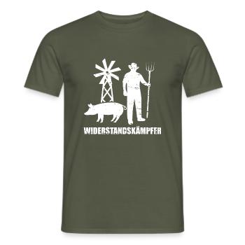 Widerstandkämpfer Bauernproteste Demonstration - Männer T-Shirt - Militärgrün - Vorne - AI Model Male 178 light (178cm)