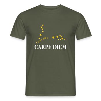 Carpe Diem utilise l’horoscope de la constellation du jour poissons - T-shirt homme - vert militaire - Devant - AI Model Male 178 light (178cm)