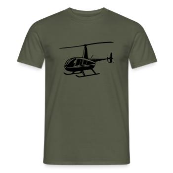 Hélicoptère - T-shirt homme - vert militaire - Devant - AI Model Male 178 light (178cm)