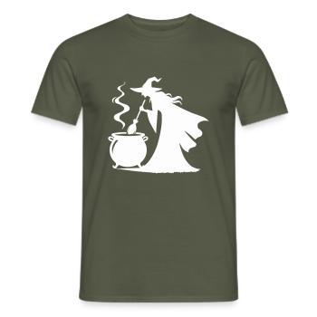 hexe kochtopf - Männer T-Shirt - Militärgrün - Vorne - AI Model Male 178 light (178cm)