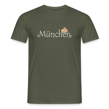 München Hase - Männer T-Shirt - Militärgrün - Vorne - AI Model Male 178 light (178cm)