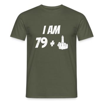 80. Geburtstag 80 Jahre Geburtstagsgeschenk lustig - Männer T-Shirt - Militärgrün - Vorne - AI Model Male 178 light (178cm)