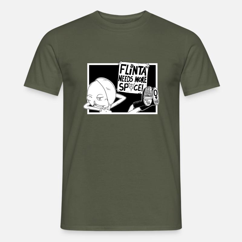 FLINTA Needs More Space! - Männer T-Shirt - Militärgrün
