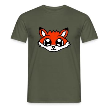 Fox Red Fox Wild Animal Clever Forest Inhabitants - Men's T-Shirt - military green - Front - AI Model Male 178 light (178cm)