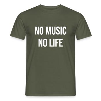 Pas de musique, pas de vie. - T-shirt homme - vert militaire - Devant - AI Model Male 178 light (178cm)