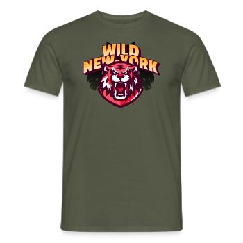 Wilder New Yorker Tiger - Männer T-Shirt - Militärgrün - Vorne - AI Model Male 178 light (178cm)