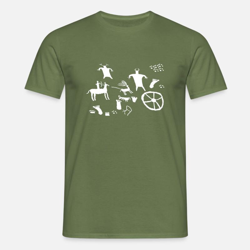 White petroglyph - Men's T-Shirt - military green