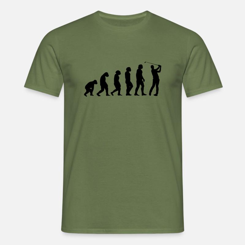 Evolution and Golf - - Men's T-Shirt - military green