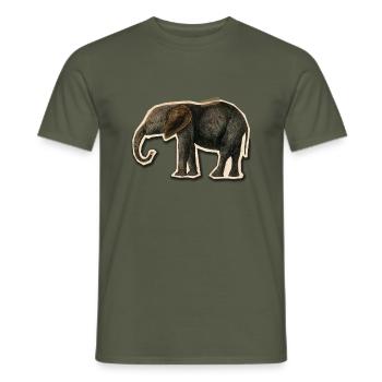 Éléphant avec du ruban adhésif - T-shirt homme - vert militaire - Devant - AI Model Male 178 light (178cm)