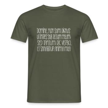 Domine, non sum dignus, Herr, ich bin nicht würdig - Männer T-Shirt - Militärgrün - Vorne - AI Model Male 178 light (178cm)