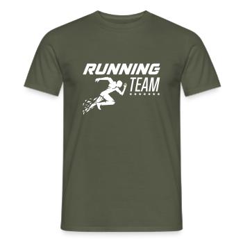 running team - Men's T-Shirt - military green - Front - AI Model Male 178 light (178cm)