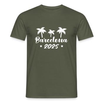Barcelone 2025 - T-shirt homme - vert militaire - Devant - AI Model Male 178 light (178cm)