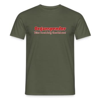 organspende - Männer T-Shirt - Militärgrün - Vorne - AI Model Male 178 light (178cm)