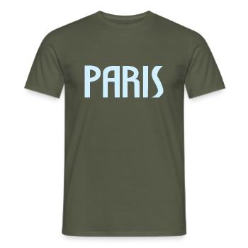 Paris - T-shirt homme - vert militaire - Devant - AI Model Male 178 light (178cm)