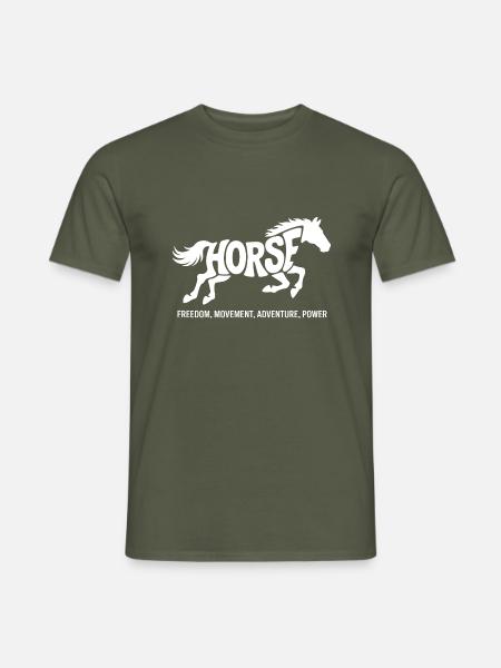 Pferd Krafttier – Totemtier Design - Männer T-Shirt - Militärgrün