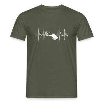 Hubschrauber Helikopter Pilot Herzschlag Geschenk - Männer T-Shirt - Militärgrün - Vorne - AI Model Male 178 light (178cm)