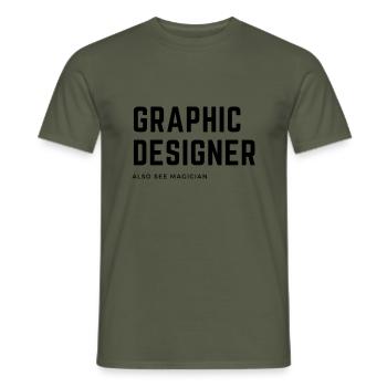Graphic Designer - Männer T-Shirt - Militärgrün - Vorne - AI Model Male 178 light (178cm)