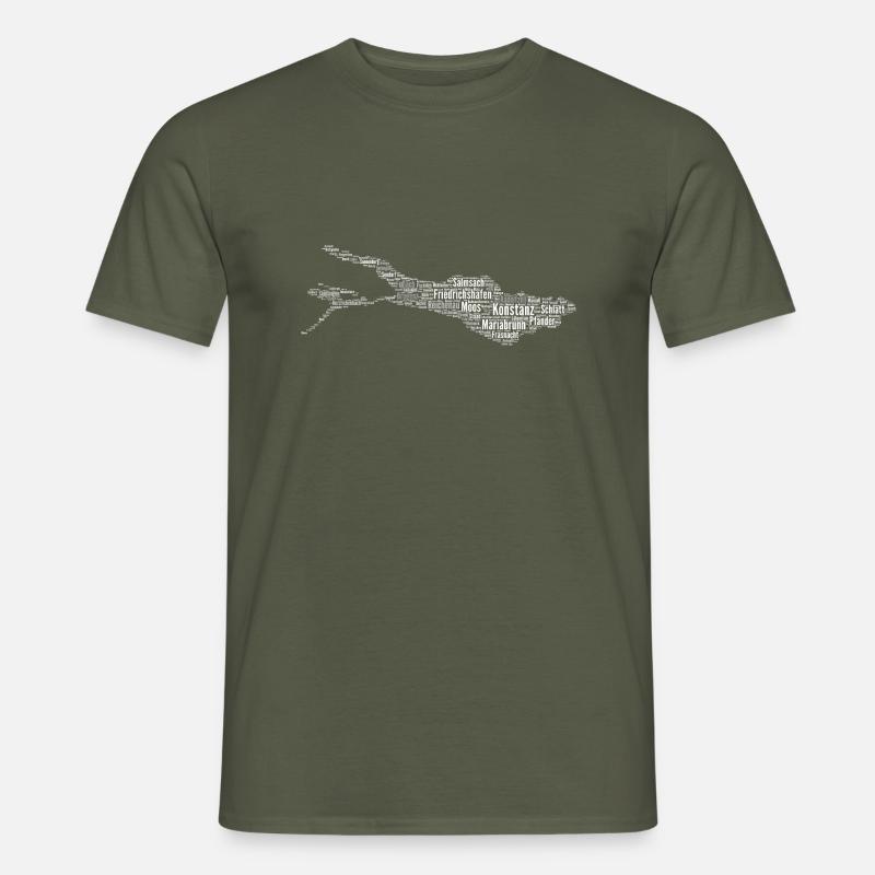 Bodensee | Wolke | Weiss - Männer T-Shirt - Militärgrün