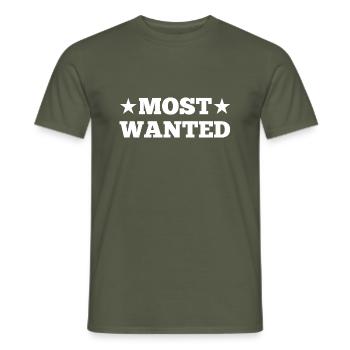Most Wanted - Men's T-Shirt - military green - Front - AI Model Male 178 light (178cm)