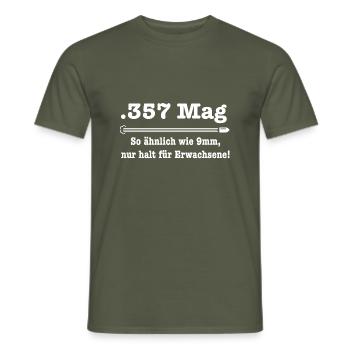 .357 Magnum - Männer T-Shirt - Militärgrün - Vorne - AI Model Male 178 light (178cm)