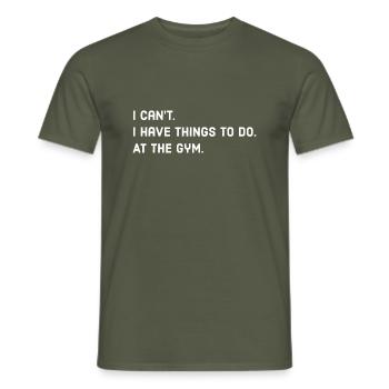 Gymnase Dicton - T-shirt homme - vert militaire - Devant - AI Model Male 178 light (178cm)