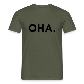 OHA - Männer T-Shirt - Militärgrün - Vorne - AI Model Male 178 light (178cm)