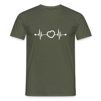 Love And Care - Men's T-Shirt - military green - Front - AI Model Male 178 light (178cm)