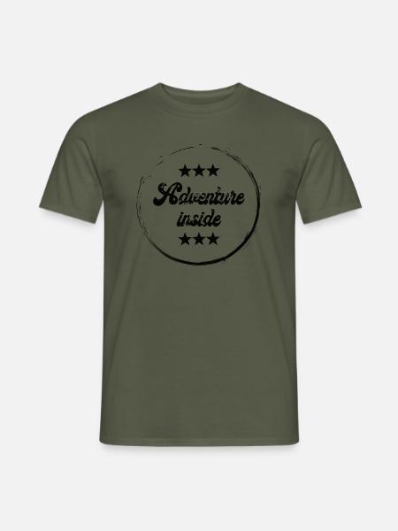 Abenteuer Adventure inside als Schriftzug Grunge - Männer T-Shirt - Militärgrün