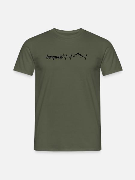 Berge Pulsschlag Bergweh® für Bergsportler - Männer T-Shirt - Militärgrün