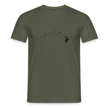 elfe, fée, ange, ailes, étoiles, fille, enfant, - T-shirt homme - vert militaire - Devant - AI Model Male 178 light (178cm)