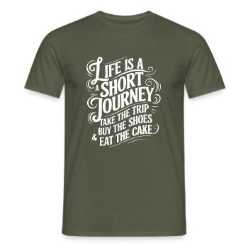 La vie est un court voyage - utilisez le temps - T-shirt homme - vert militaire - Devant - AI Model Male 178 light (178cm)