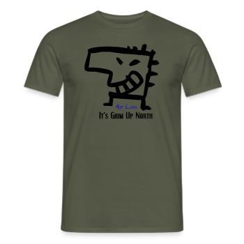 Grim up north - Männer T-Shirt - Militärgrün - Vorne - AI Model Male 178 light (178cm)