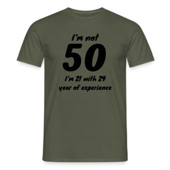 50th birthday - Men's T-Shirt - military green - Front - AI Model Male 178 light (178cm)