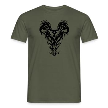 Tribal-eyes - Men's T-Shirt - military green - Front - AI Model Male 178 light (178cm)