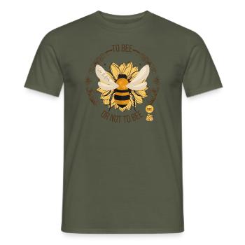 To bee or not to be save the bees save the planet - Männer T-Shirt - Militärgrün - Vorne - AI Model Male 178 light (178cm)