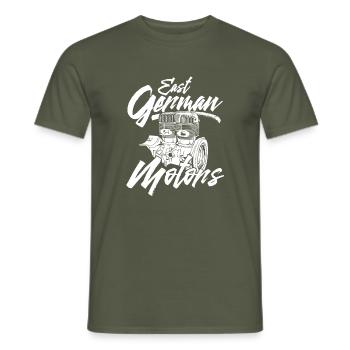 east german motors - Men's T-Shirt - military green - Front - AI Model Male 178 light (178cm)
