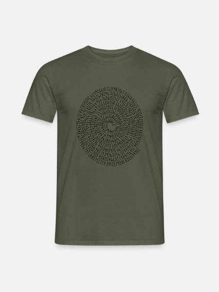 Zahl Pi auf 500 Kommastellen 3,1415 für Nerds - Männer T-Shirt - Militärgrün