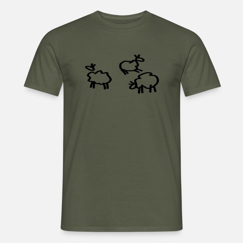 Schafe // Sheep - Männer T-Shirt - Militärgrün