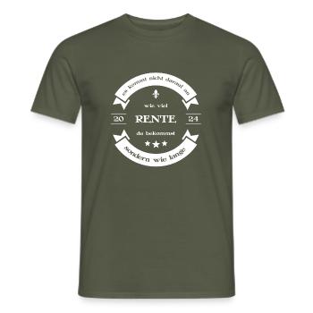 Rente Pension Ruhestand 2024 Spruch - Männer T-Shirt - Militärgrün - Vorne - AI Model Male 178 light (178cm)