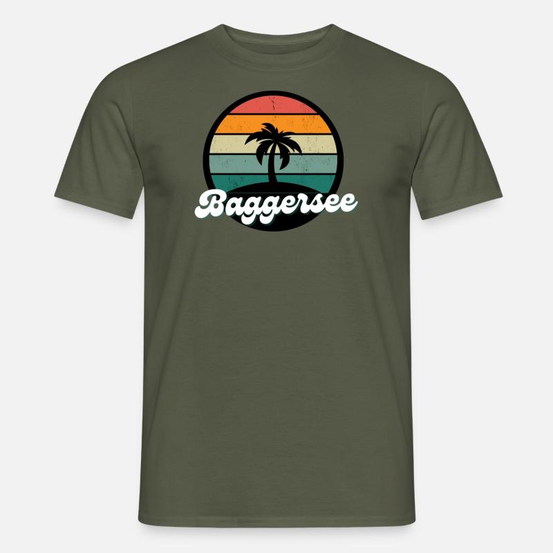 Baggersee Insel Urlaub Freizeit - Männer T-Shirt - Militärgrün