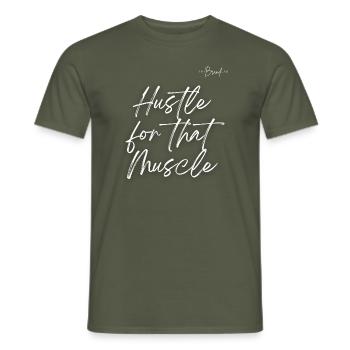 Hustle for that Muscle - Männer T-Shirt - Militärgrün - Vorne - AI Model Male 178 light (178cm)