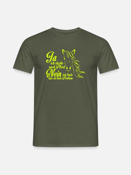 Ja ich rieche nach Pferd - Männer T-Shirt - Militärgrün