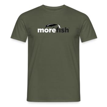 morefish Logo schwarz weiss - Männer T-Shirt - Militärgrün - Vorne - AI Model Male 178 light (178cm)
