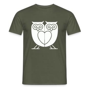 Hiboux 2 - T-shirt homme - vert militaire - Devant - AI Model Male 178 light (178cm)