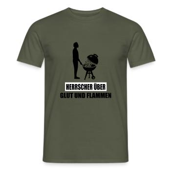 BBQ - Männer T-Shirt - Militärgrün - Vorne - AI Model Male 178 light (178cm)