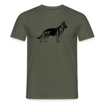 Schäferhund gerader Rücken personalisierbar - Männer T-Shirt - Militärgrün - Vorne - AI Model Male 178 light (178cm)