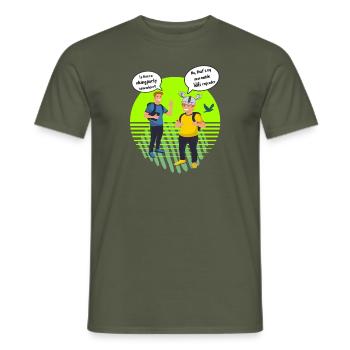 viking party or Wifi repeater technical Design - Men's T-Shirt - military green - Front - AI Model Male 178 light (178cm)