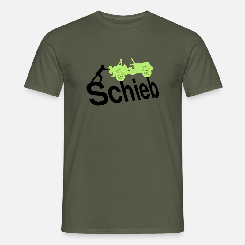 Schieb Jeep - Männer T-Shirt - Militärgrün