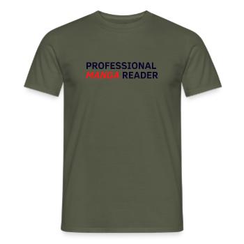 Professional Manga Reader - Men's T-Shirt - military green - Front - AI Model Male 178 light (178cm)